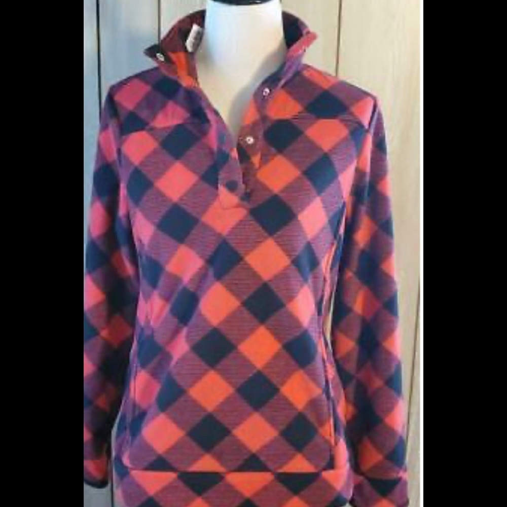 NWT Crown and Ivy Buffalo Check Fleece Pullover